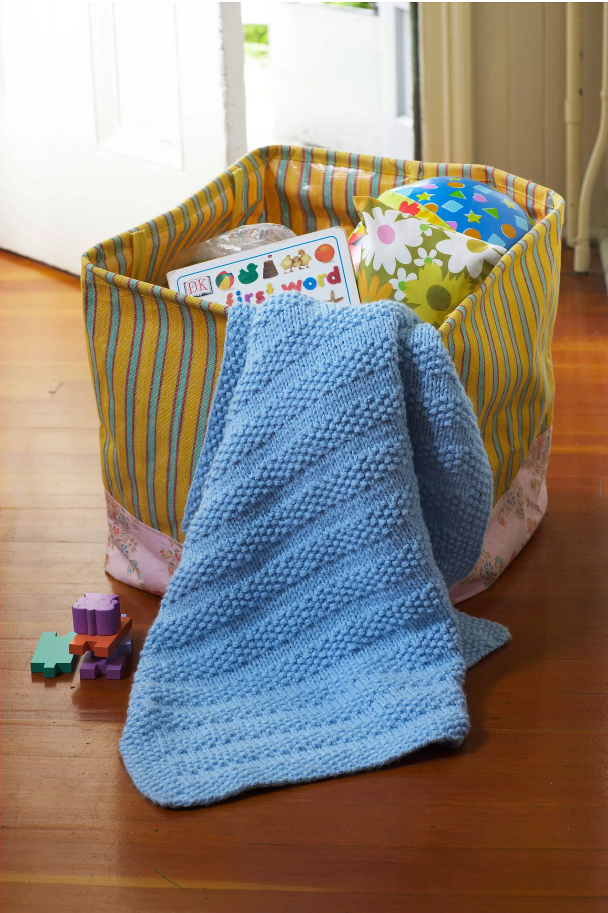 Seed Stitch Knit Baby Blanket