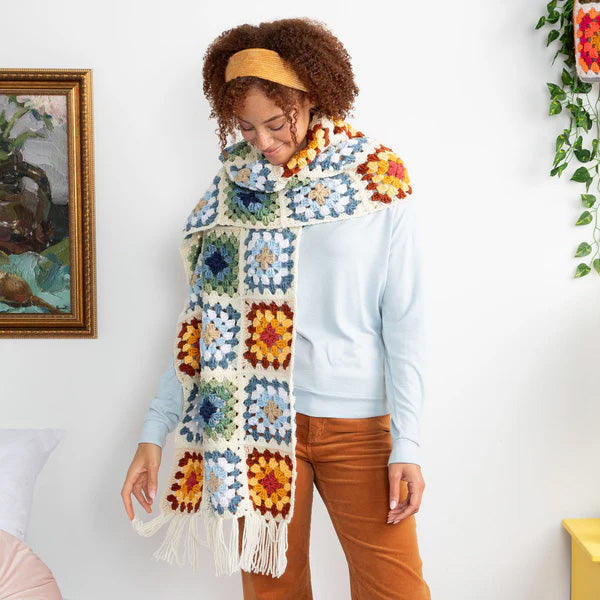 Free Crochet Granny's Hug Scarf Pattern