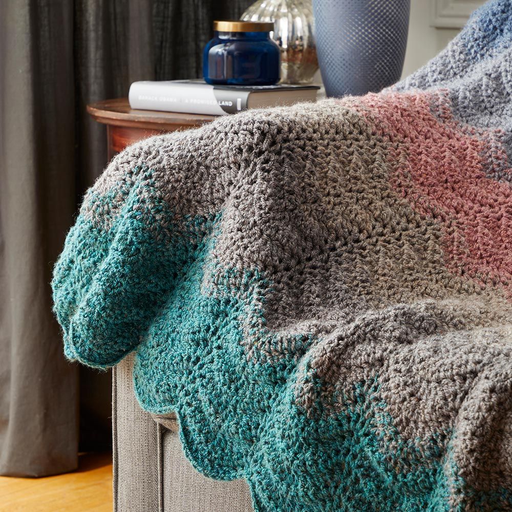 Heathered Waves Throw Pattern