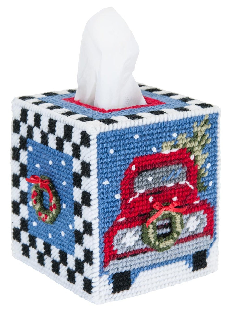 Mary Maxim Merry & Bright Tissue Box Cover Plastic Canvas Kit