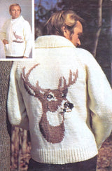 Men's or Ladies' Deer Cardigan Pattern