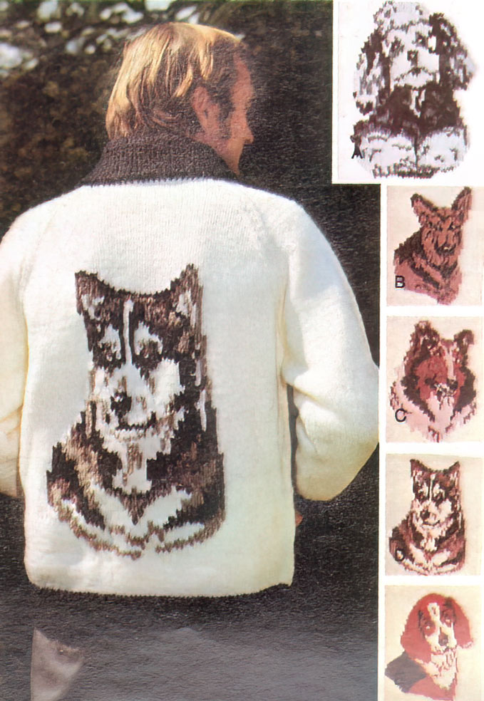 Ladies' or Youth's Dog Cardigan Pattern