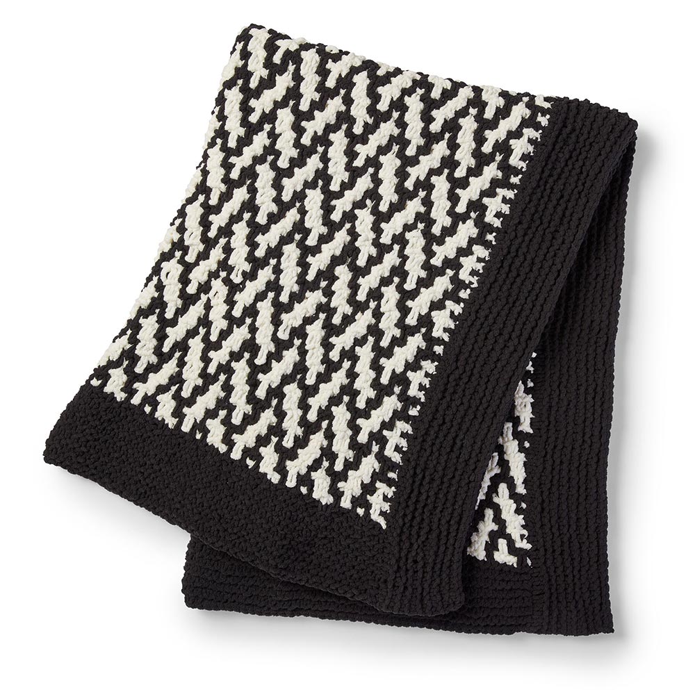 Modèle gratuit de jeté en tricot à chevrons en mosaïque