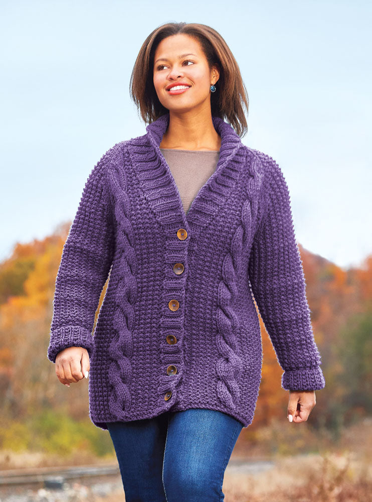 Pillar Cabled Jacket – Mary Maxim