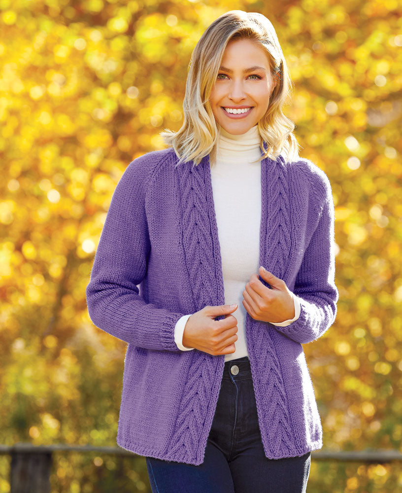 Cabled Trim Cardigan Pattern