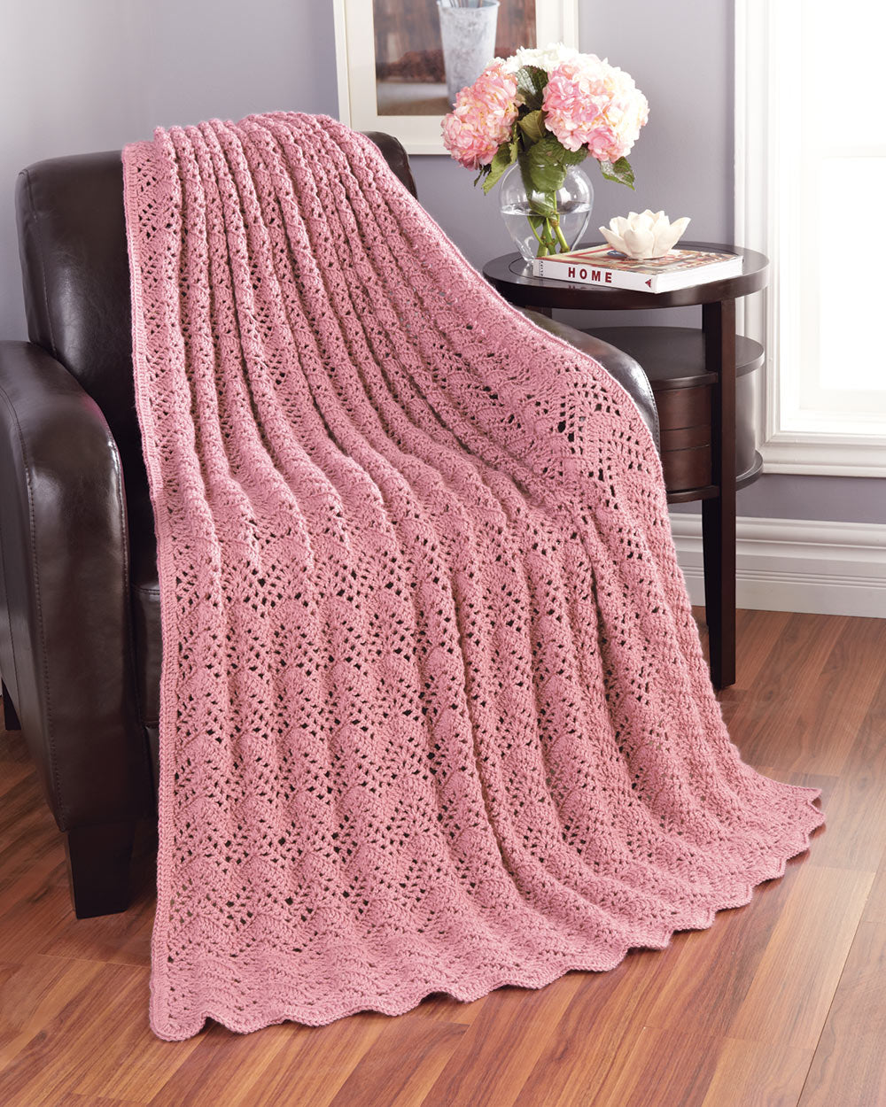 Bands of Lace Ripple Throw Pattern