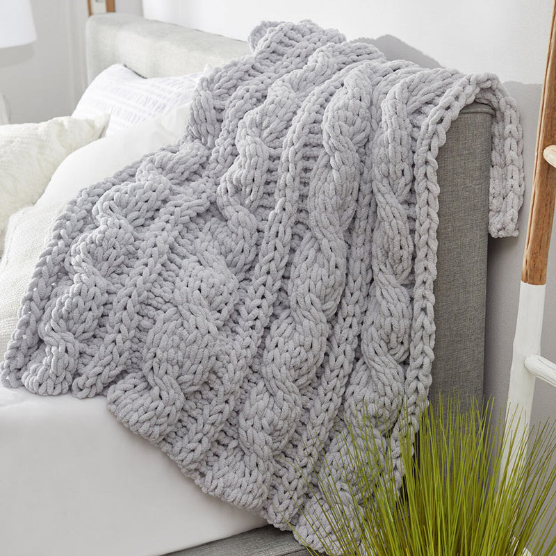 Free Cleverly Cabled Throw Pattern – Mary Maxim