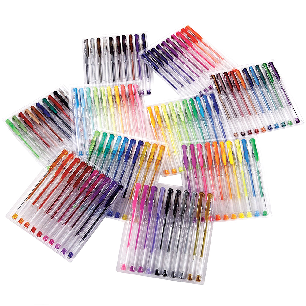 9pcs/set Multicolor Gel Pens With Large Capacity Full Needle Tube