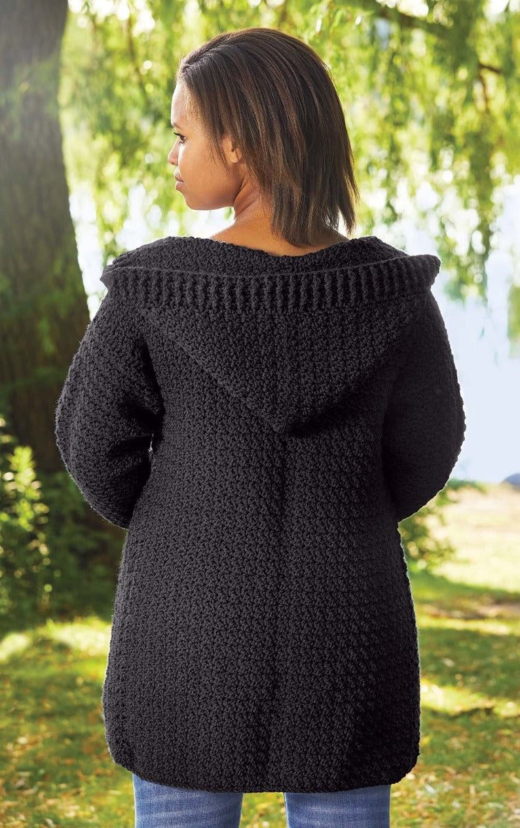 Hooded Crocheted Cardigan