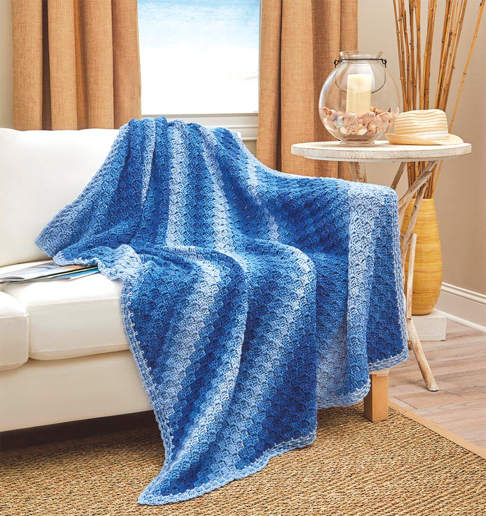 Corner to Corner Ombre Throw – Mary Maxim