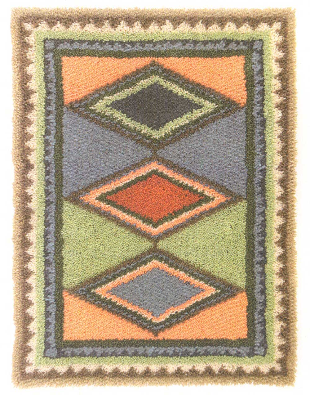 Modèle de tapis à crochet à loquet Southwest Flair