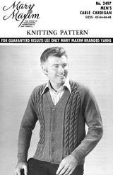 Men's Cable Cardigan Pattern