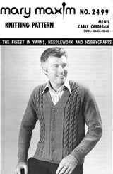 Men's Cable Cardigan Pattern