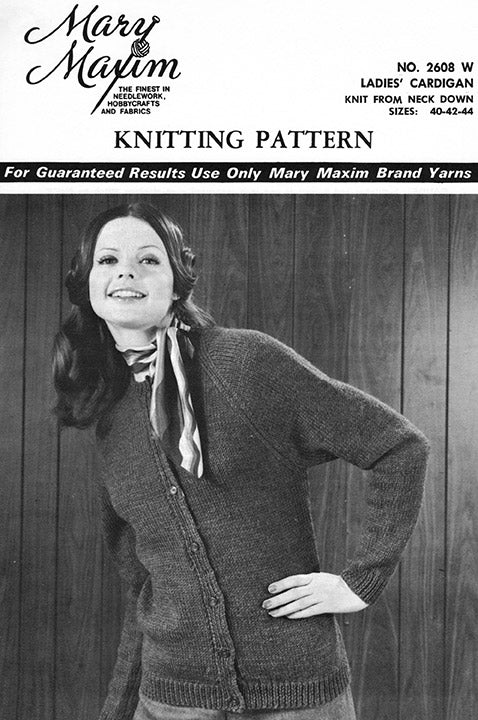 Ladies' Worsted Weight Cardigan Pattern