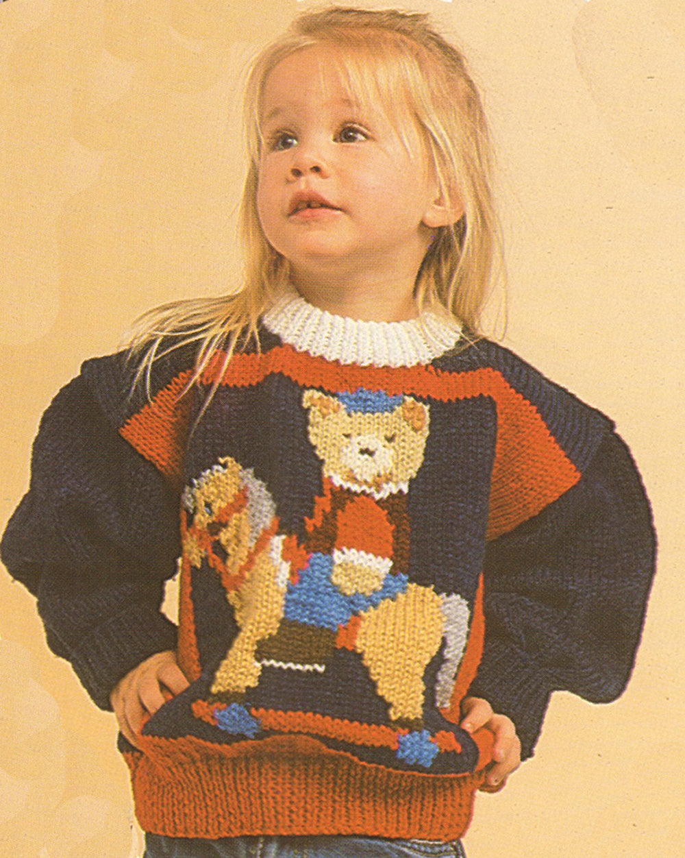 Modèle de pull Teddy sur un cheval