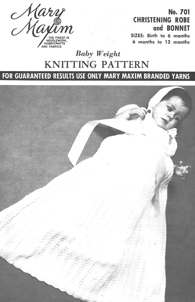 Christening Robe & Bonnet Pattern