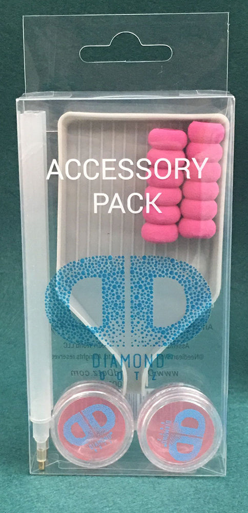 Diamond DOTZ Accessory Pack, 2 Pack Diamond Painting Tools Accessories, 2 X  Stylus Drill Pens, 2 X Trays, 2 X Comfort Grips, 2 X Wax Caddy 